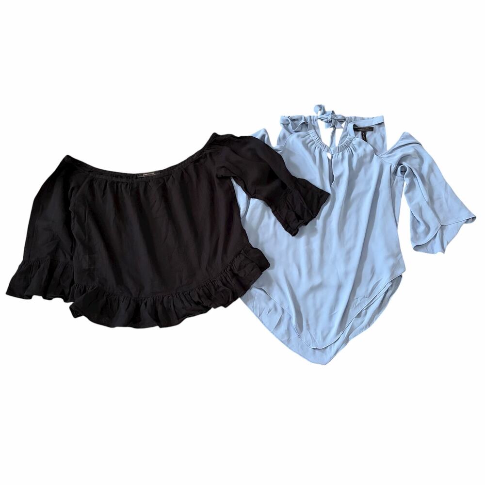 BCBGMAXAZRIA Women's Off the Shoulder Tops Lot of Two Professional Career M